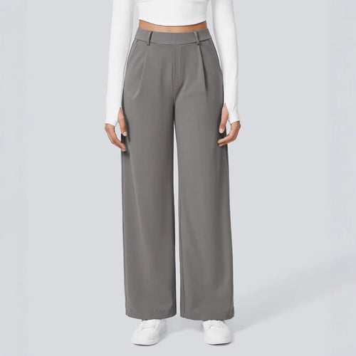 Damen Weite High‑Waist Palazzo‑Hose mit Bundfalten und Eingrifftaschen Shop Nory
