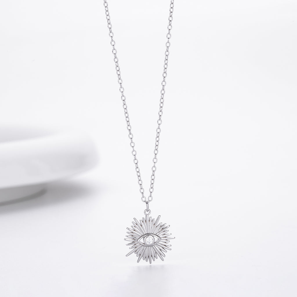 Damen Halskette mit filigranem Augenmotiv aus hochwertigem 925 Sterling Silber Shop Nory