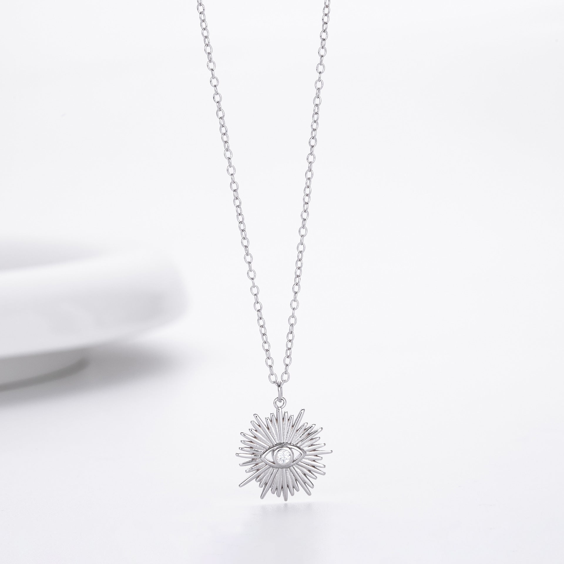 Damen Halskette mit filigranem Augenmotiv aus hochwertigem 925 Sterling Silber Shop Nory