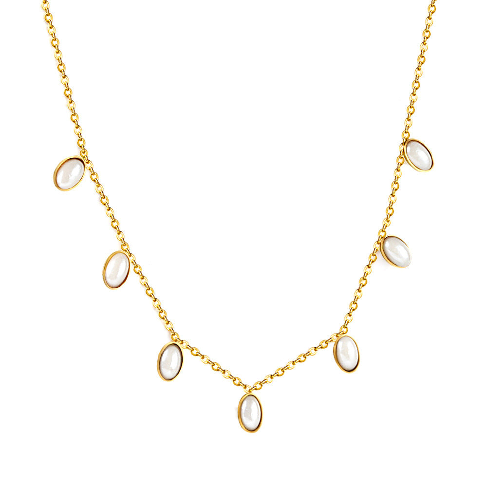 Damen elegante Halskette mit hochwertigem Perlenanhänger und feinem Kettendesign Shop Nory