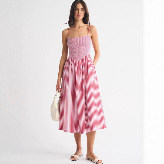 Damen Maxikleid mit floralem Design und elastischem Bund