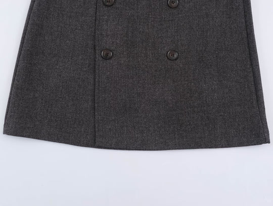 Damen Midirock im A-Linien-Cut mit doppelreihiger Knopfleiste und Taillengürtel Shop Nory