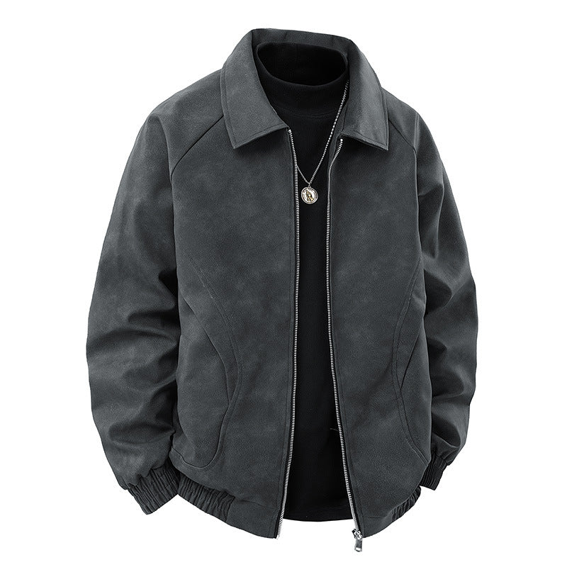 Herren Veloursleder‑Optik Blousonjacke mit Hemdkragen und elastischem Bund Shop Nory