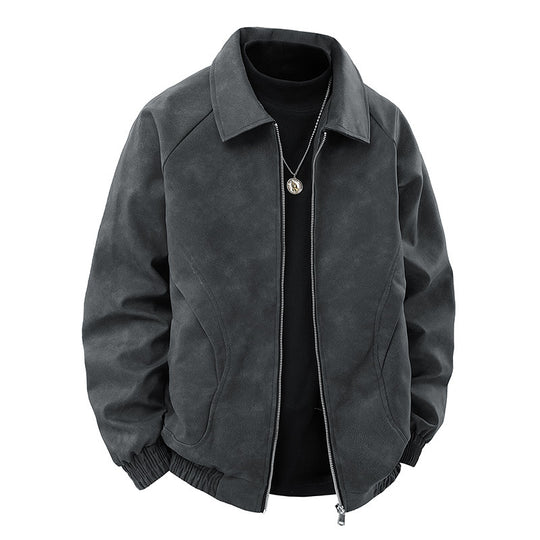 Herren Veloursleder‑Optik Blousonjacke mit Hemdkragen und elastischem Bund Shop Nory
