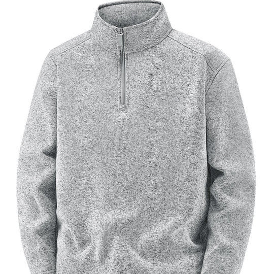 Herren Thermischer Strick-Fleecepullover mit halbem Reißverschluss und Stehkragen Shop Nory
