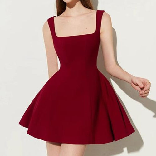 Damen Figurbetontes Minikleid mit elegantem quadratischem Ausschnitt und langen Ärmeln