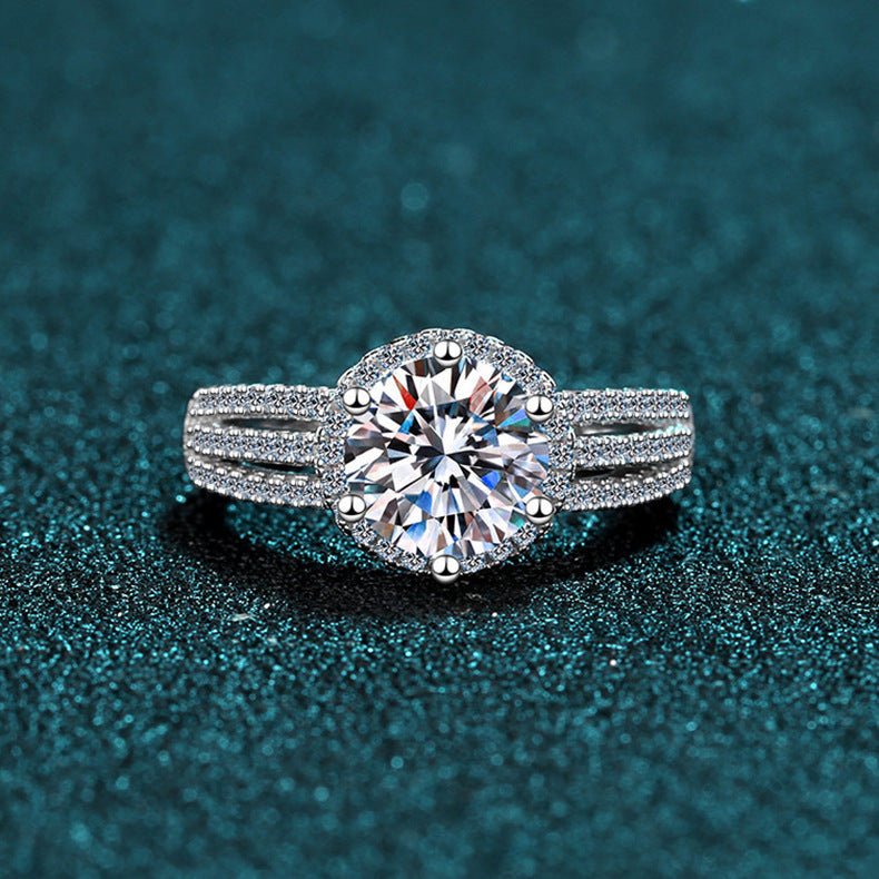 Damen luxuriöser Solitärring mit funkelndem Zirkonia Shop Nory