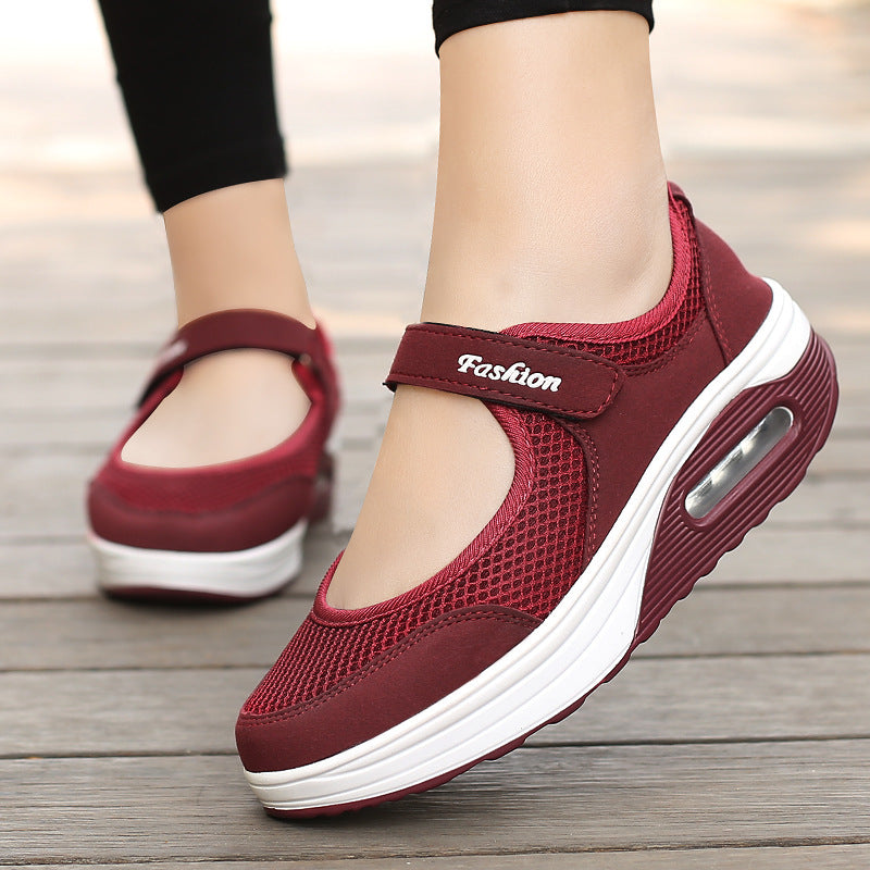 Damen Sportliche Mary-Jane Wedgesneaker mit Luftpolster und atmungsaktivem Mesh Shop Nory