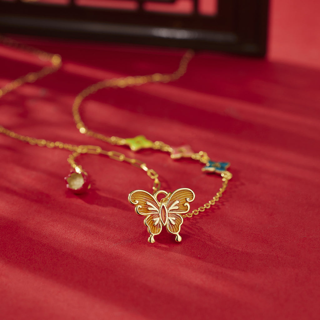 Damen Kette mit bunten Motivanhängern Shop Nory