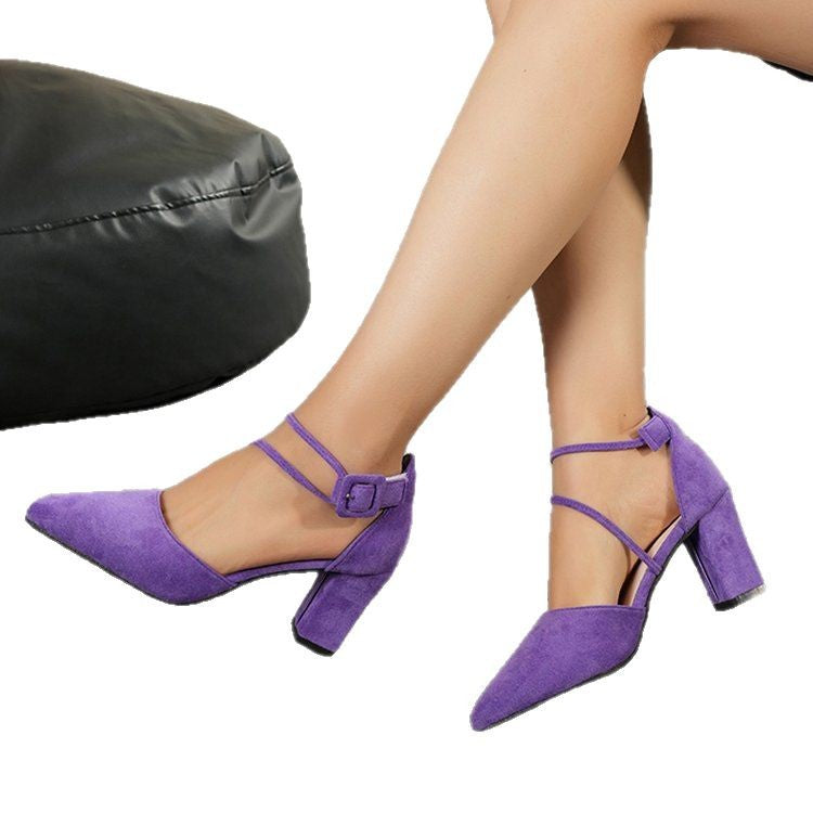 Damen elegante Sling-Pumps mit modischem Schnallenakzent und komfortablem Blockabsatz