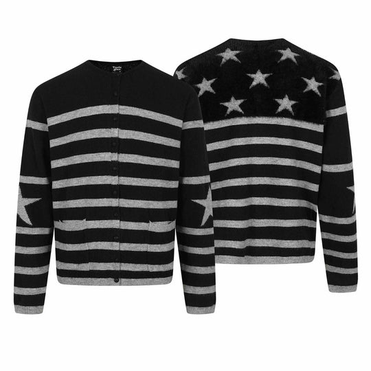Unisex Gestreifte Knopf-Cardigan im Relaxed‑Fit mit Eingrifftaschen Shop Nory