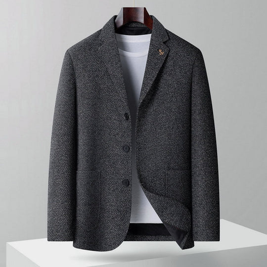 Herren Wollmix-Sakko mit Fischgrätstruktur, leichter Thermoisolierung und aufgesetzten Taschen Shop Nory