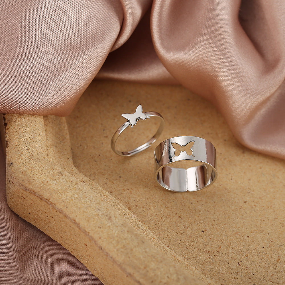 Damen Ring-Set mit filigranem Schmetterlingsdesign Shop Nory