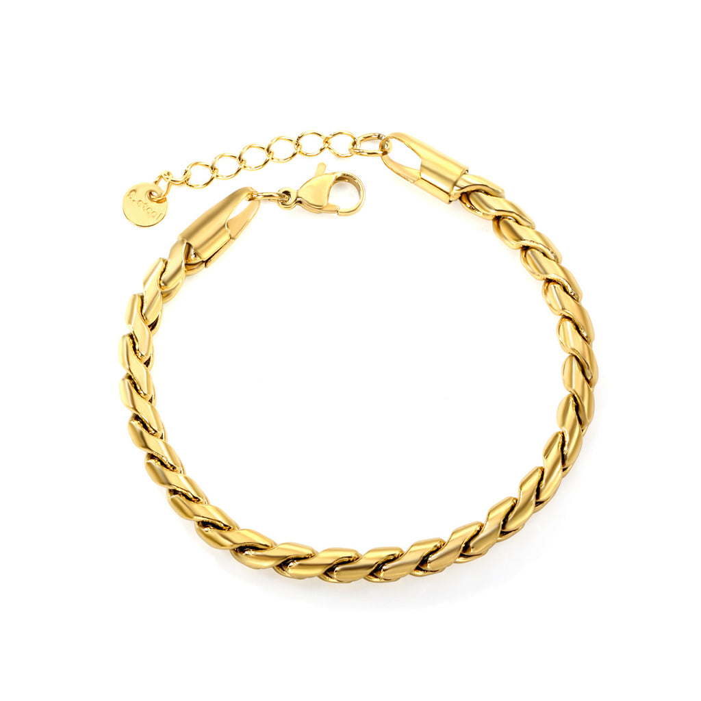 Damen Edelstahl Gliederarmband mit verstellbarem Mechanismus Shop Nory