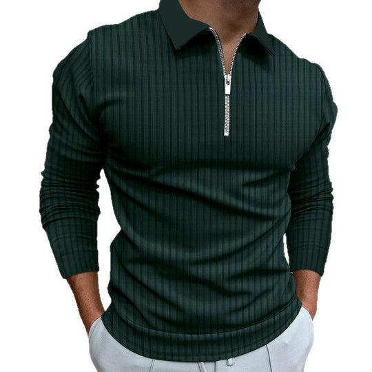 Herren Poloshirt mit elegantem Reißverschluss und strukturiertem Design