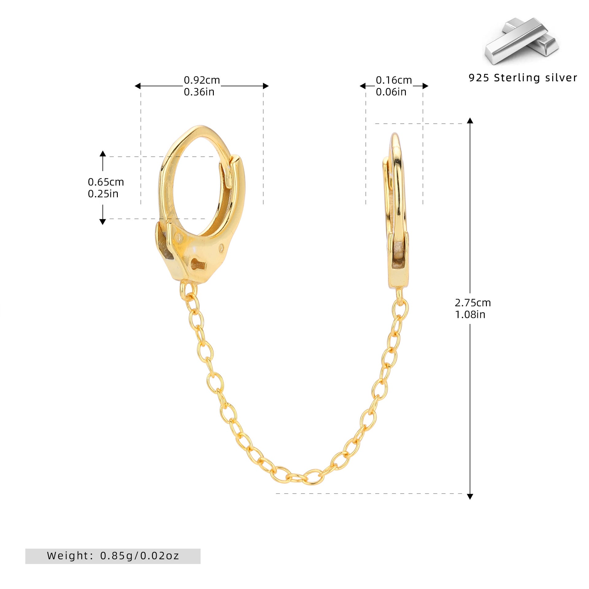 Damen Ohrhänger mit Kettenanhänger im modernen Design Shop Nory