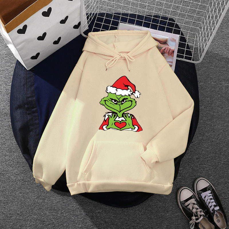 Unisex nan Kapuzenpullover mit weichem Fleece-Futter, Kängurutasche und auffälligem Weihnachts-Comicprint Shop Nory