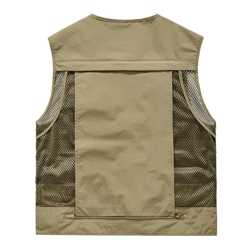 Herren Utility-Weste mit Multifachtaschen, Mesh-Belüftung und Reißverschluss Shop Nory