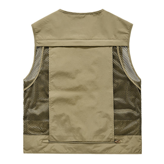 Herren Utility-Weste mit Multifachtaschen, Mesh-Belüftung und Reißverschluss Shop Nory