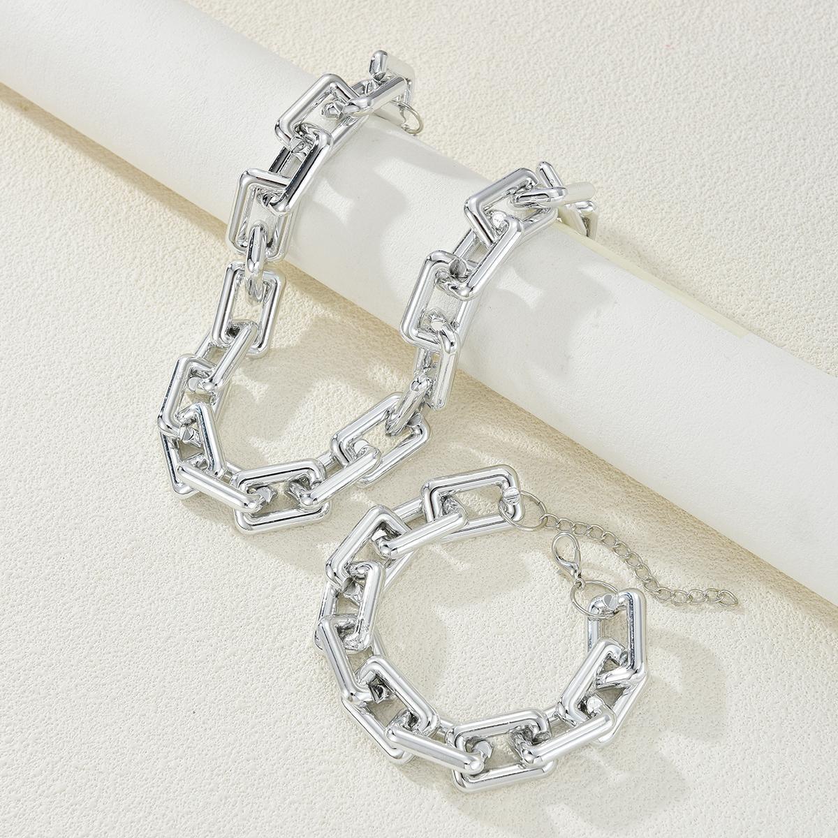 Damen Chunky Kettenarmband und Halskette Set Shop Nory
