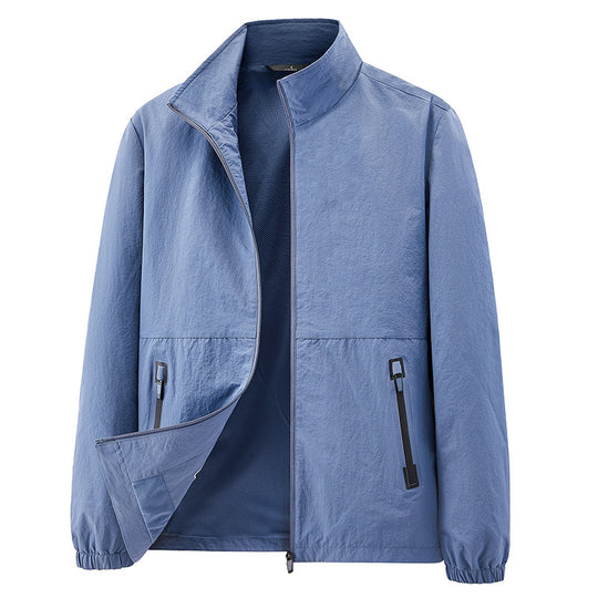 Herren Minimalistische Funktionsjacke mit Stehkragen, atmungsaktivem Meshfutter und wasserabweisenden Reißverschlüssen Shop Nory