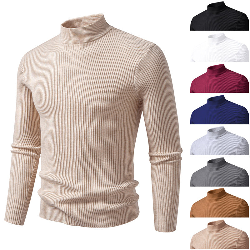 Herren Rippstrick-Mockneck-Pullover schmaler Schnitt thermischer Feinstrick Shop Nory