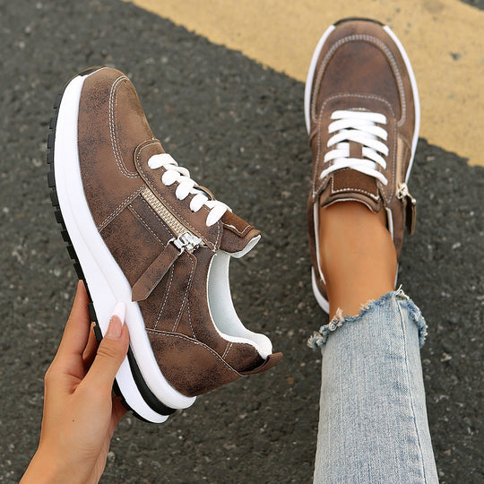 Damen Plateausneaker mit Reißverschluss‑Detail und gepolstertem Komfortfußbett Shop Nory