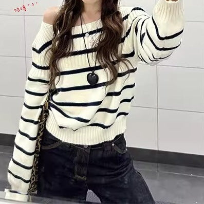 Damen Lässiger Streifenpullover Shop Nory