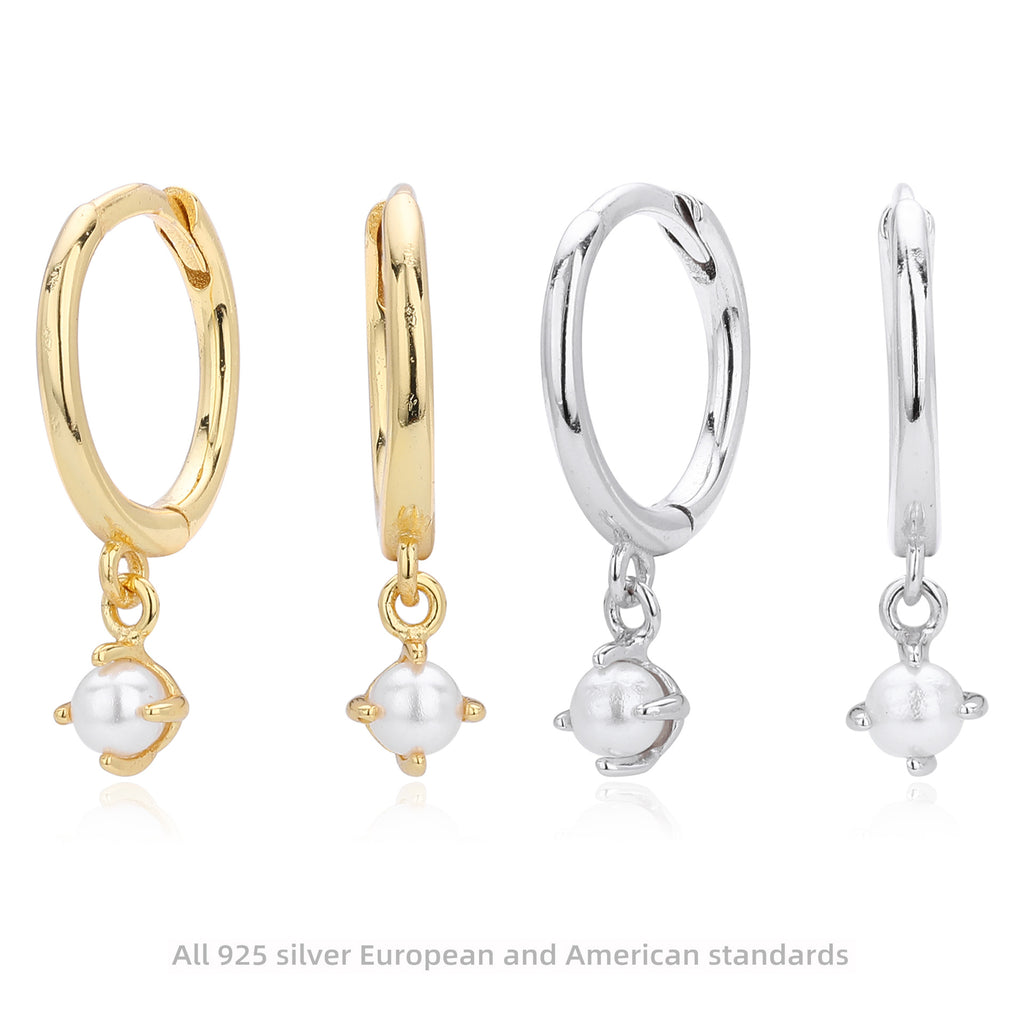 Damen Creolen Ohrringe mit Perlenschmuck Shop Nory