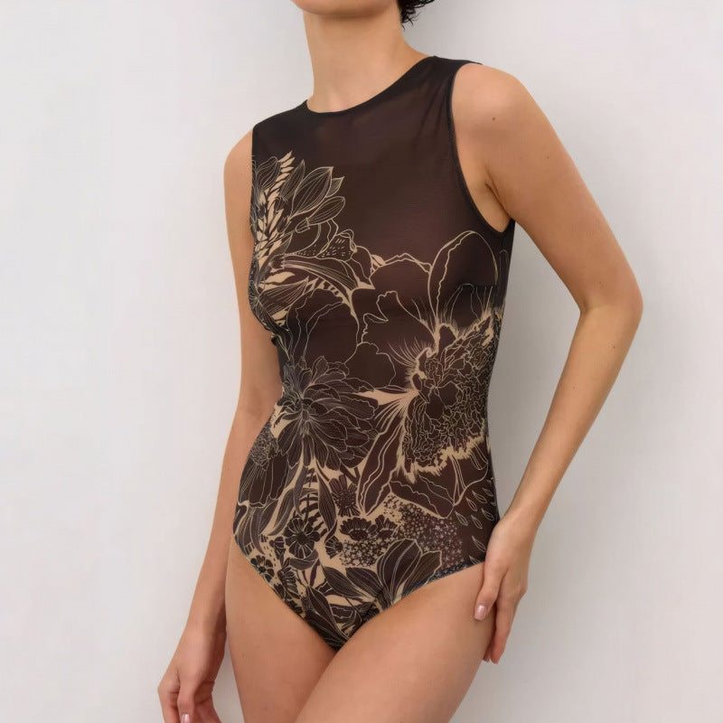 Damen Einteiliger Badeanzug im einzigartigen grafischen Design