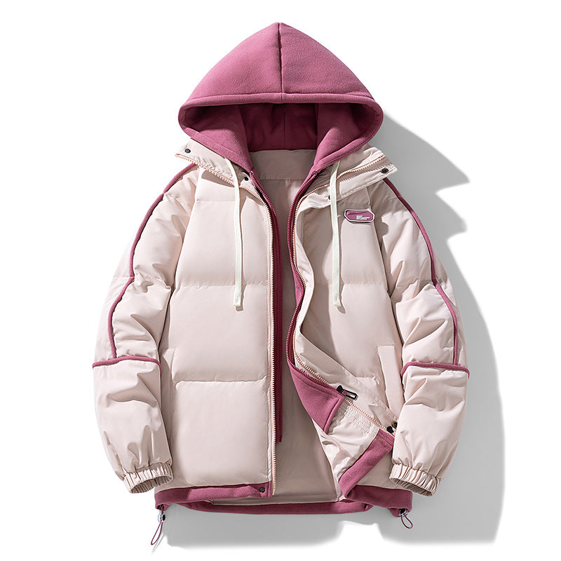 Damen Kurz geschnittene Steppjacke mit kontrastierender Fleece‑Kapuze und Kordelzug Shop Nory