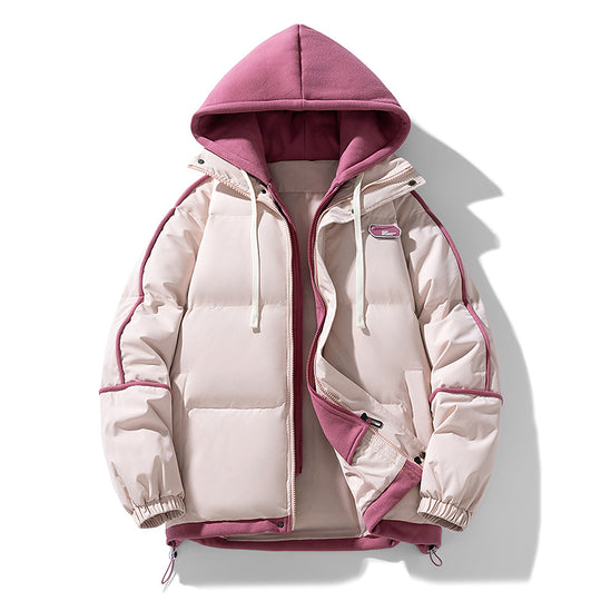 Damen Kurz geschnittene Steppjacke mit kontrastierender Fleece‑Kapuze und Kordelzug Shop Nory