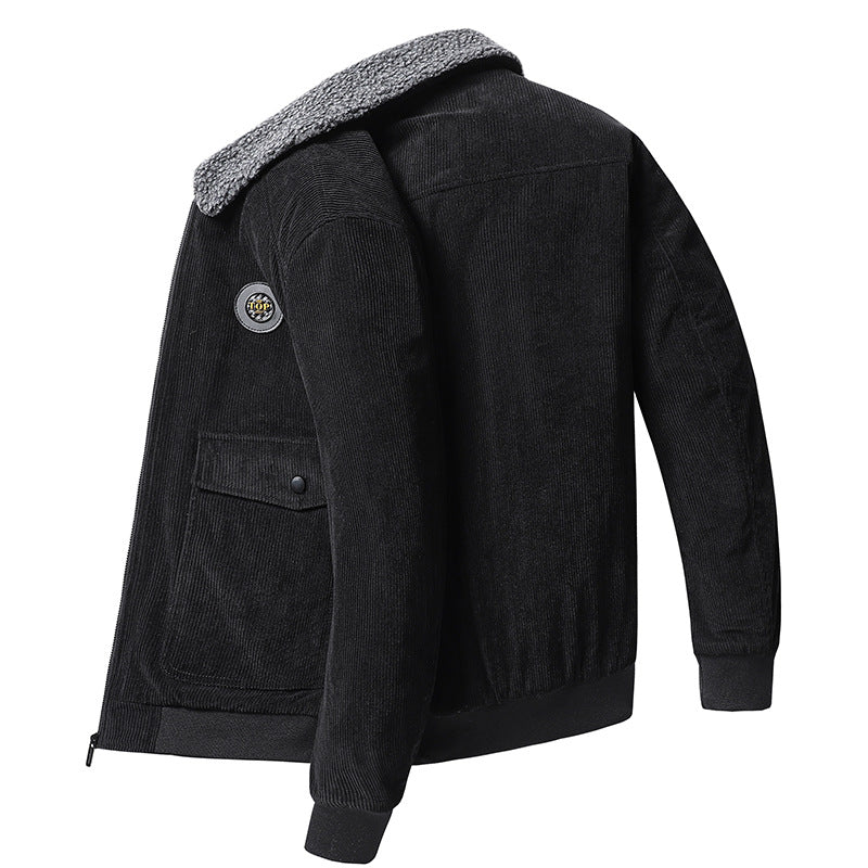 Herren Cordjacke im Bomberstil mit Teddykragen und wattierter Innenfütterung Shop Nory