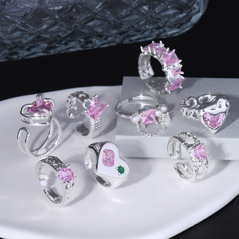 Damenring mit eleganter Zirkonia-Verkettung und filigranem Design Shop Nory