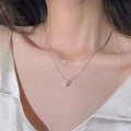 Damen elegante doppellagige Halskette mit stilvollem Anhänger Shop Nory
