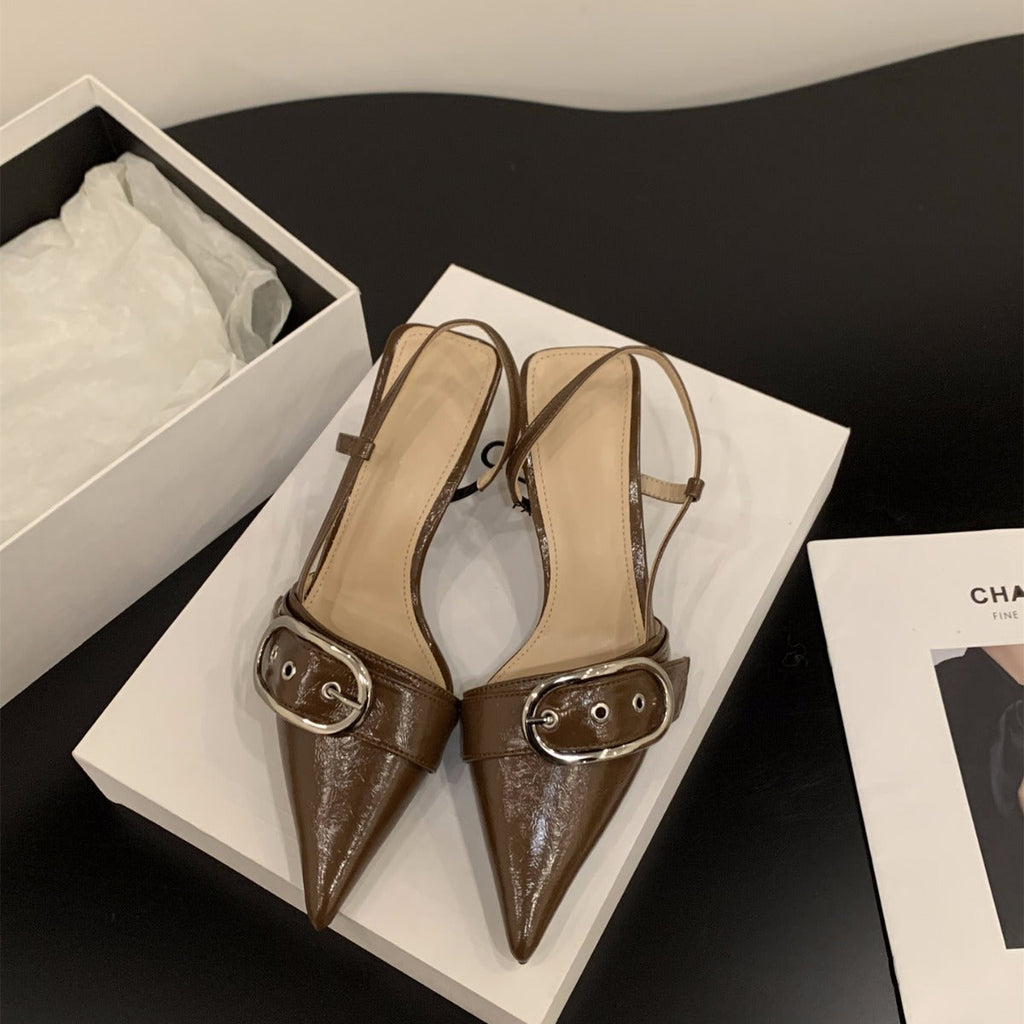 Damen Slingback-Pumps mit modischer Schnalle