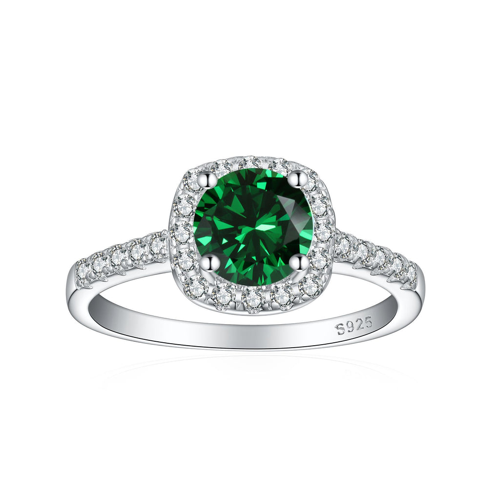 Damen Ring mit funkelndem pinkem Hauptstein und eleganten Zirkonia-Details Shop Nory