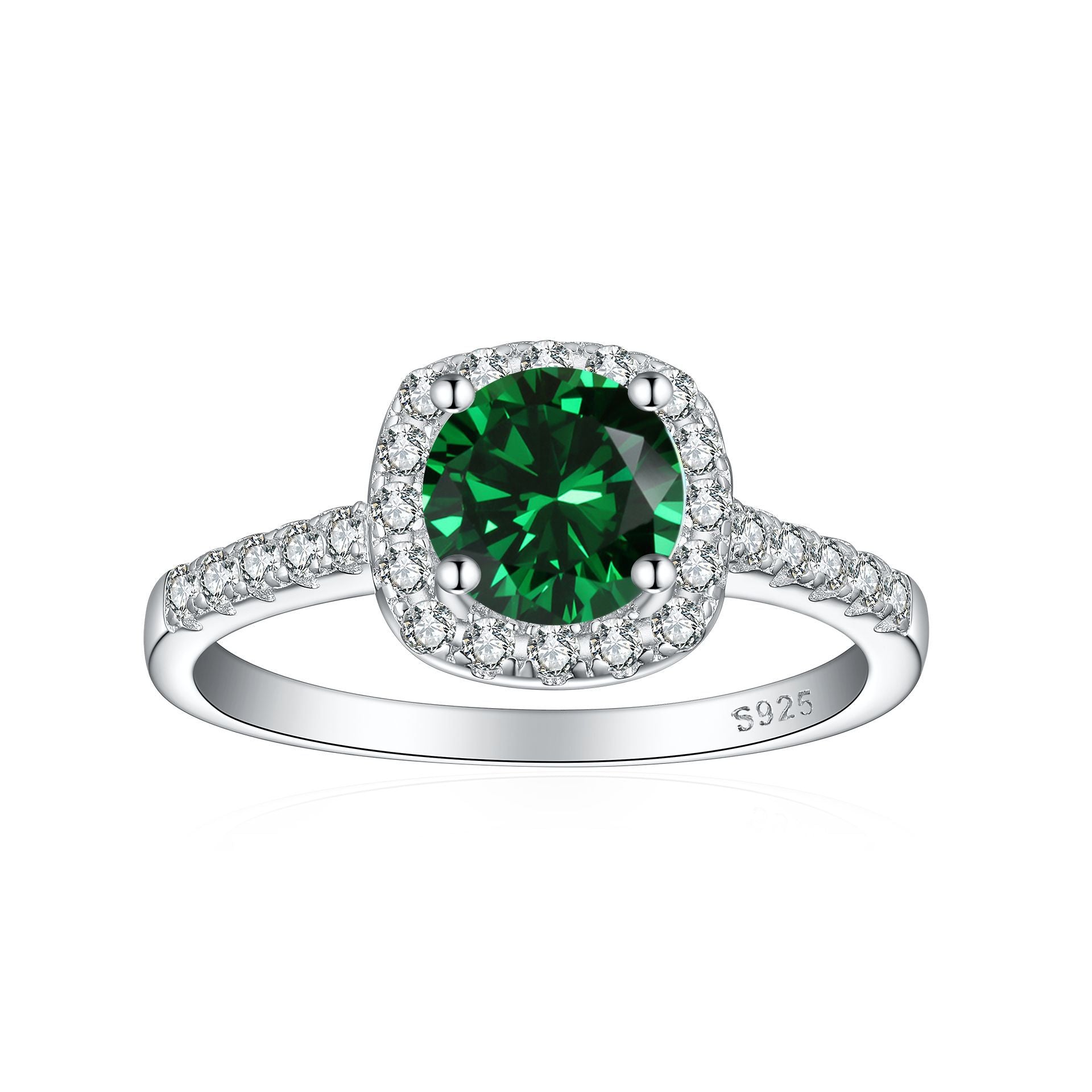 Damen Ring mit funkelndem pinkem Hauptstein und eleganten Zirkonia-Details Shop Nory