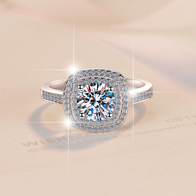 Damen eleganter Solitär-Ring mit funkelndem Zirkonia Shop Nory