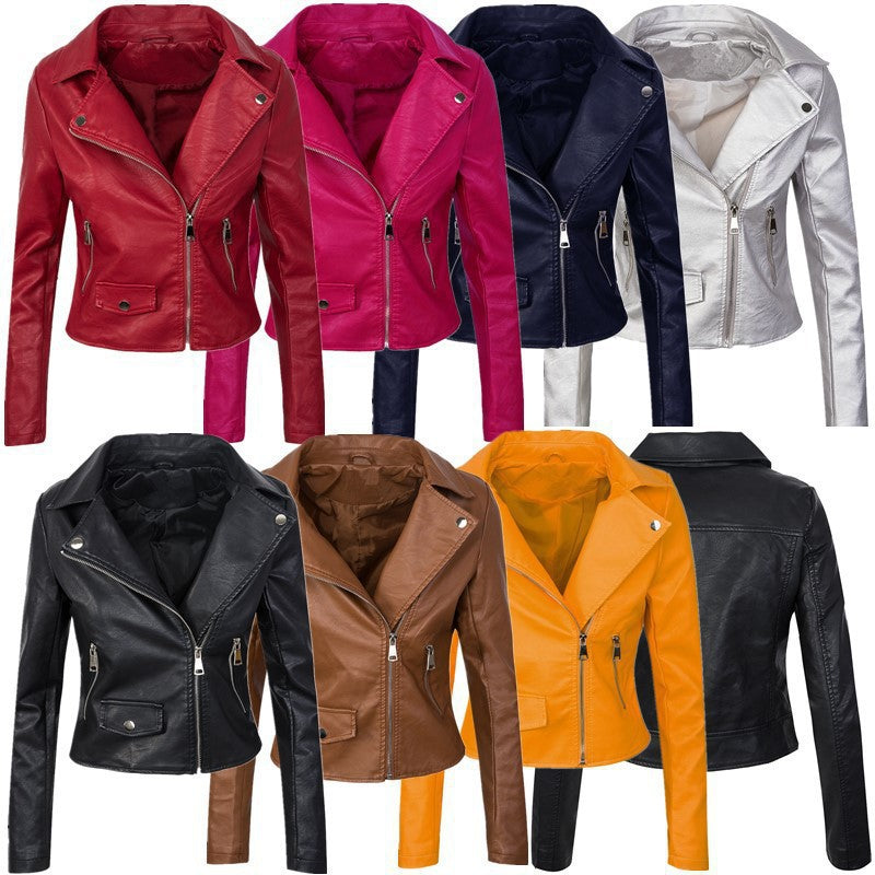 Damen stylische Bikerjacke aus hochwertigem