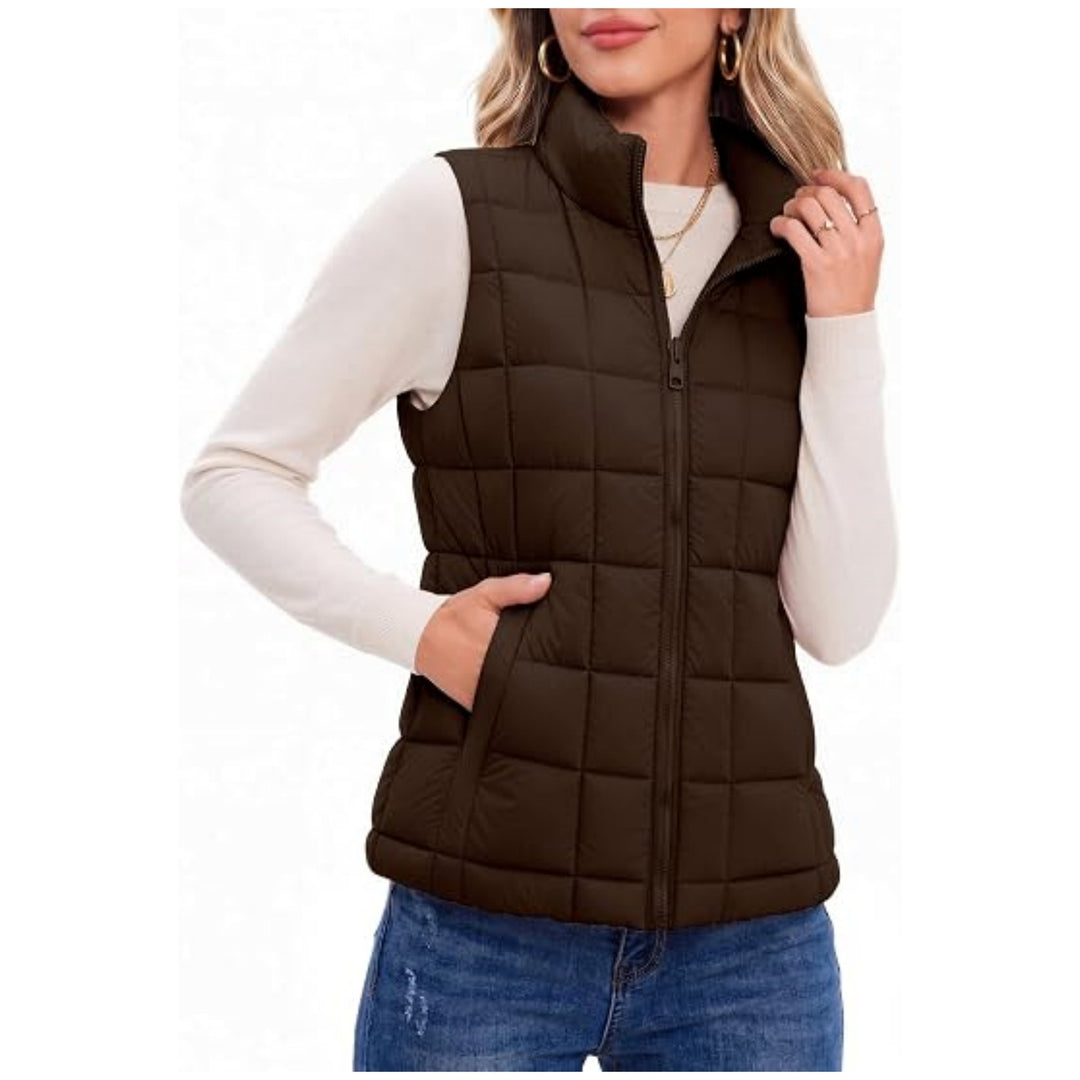 Damen Steppweste mit hohem Stehkragen und Reißverschluss Shop Nory