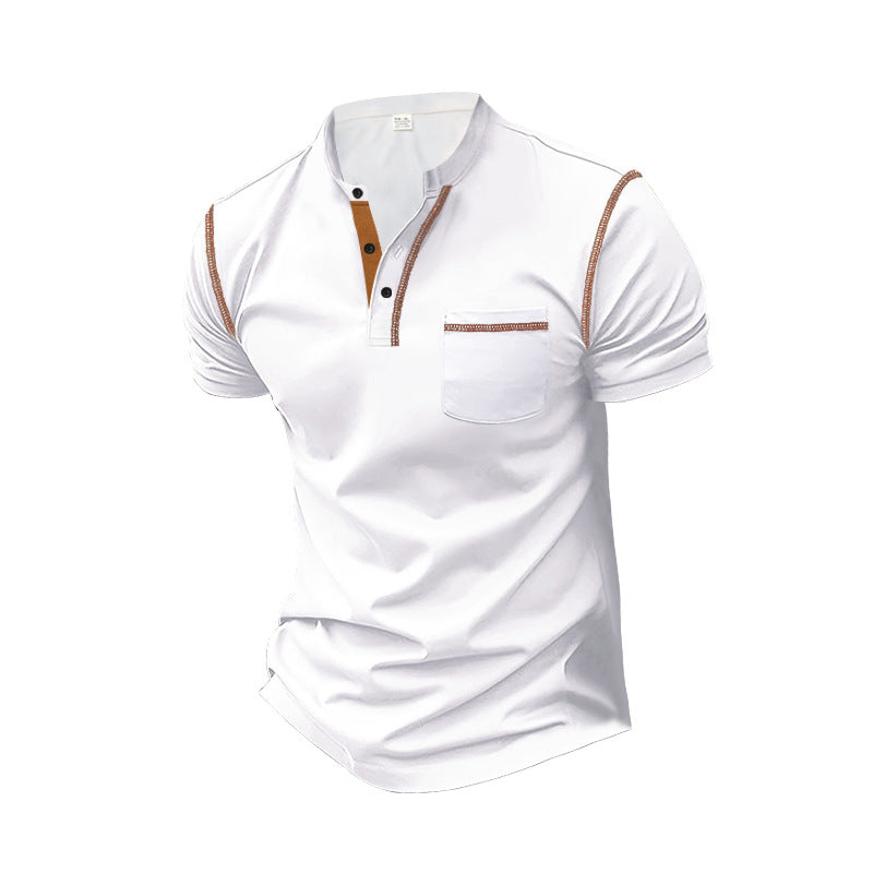 Herren shirt mit modernem Henley-Kragen und praktischen Brusttasche ShopNory