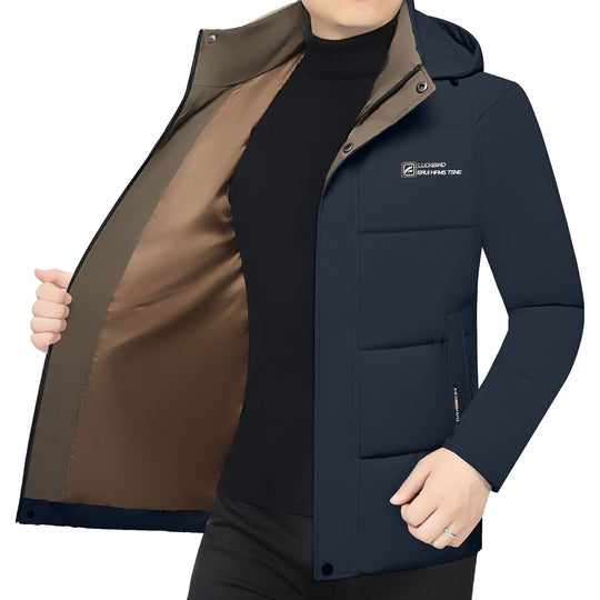 Herren Wattierte Stehkragenjacke mit wasserabweisender Oberfläche und Reißverschlusstaschen Shop Nory