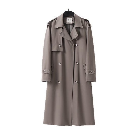 Herren Zeitloser Maxilanger Trenchcoat im Military-Stil mit Sturmklappe und Taillengürtel Shop Nory