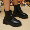 Damen Chunky Boots mit robustem Profil und praktischem Reißverschluss
