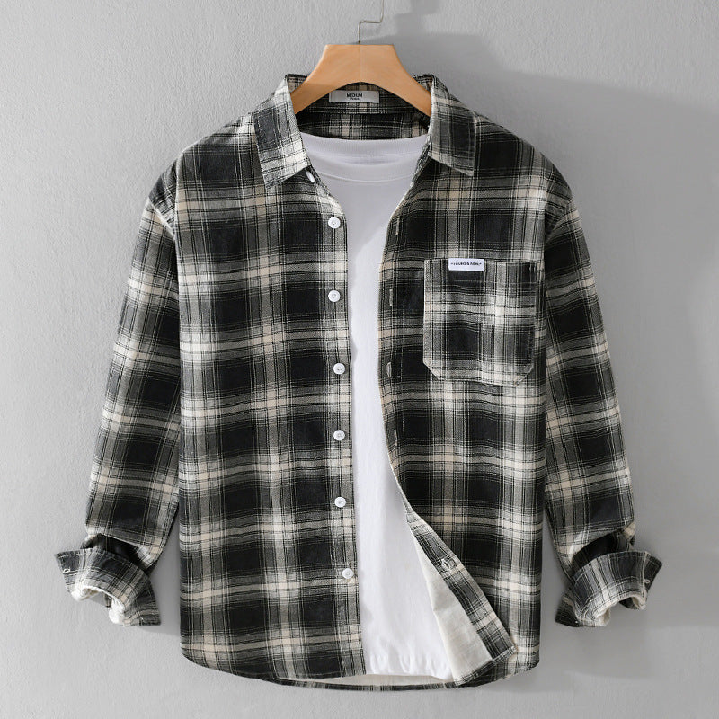 Herren Kariertes Flanellhemd im Overshirt‑Stil mit Brusttasche und Relaxed‑Fit Shop Nory