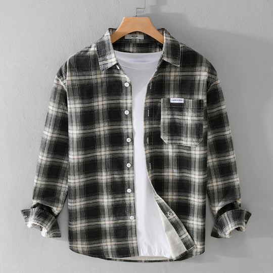 Herren Kariertes Flanellhemd im Overshirt‑Stil mit Brusttasche und Relaxed‑Fit Shop Nory