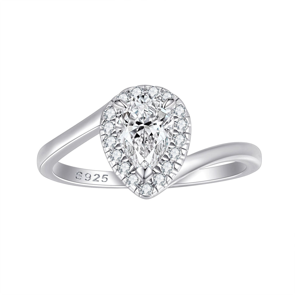 Damen Verlobungsring mit modernem Ringdesign und strahlendem Hauptstein Shop Nory