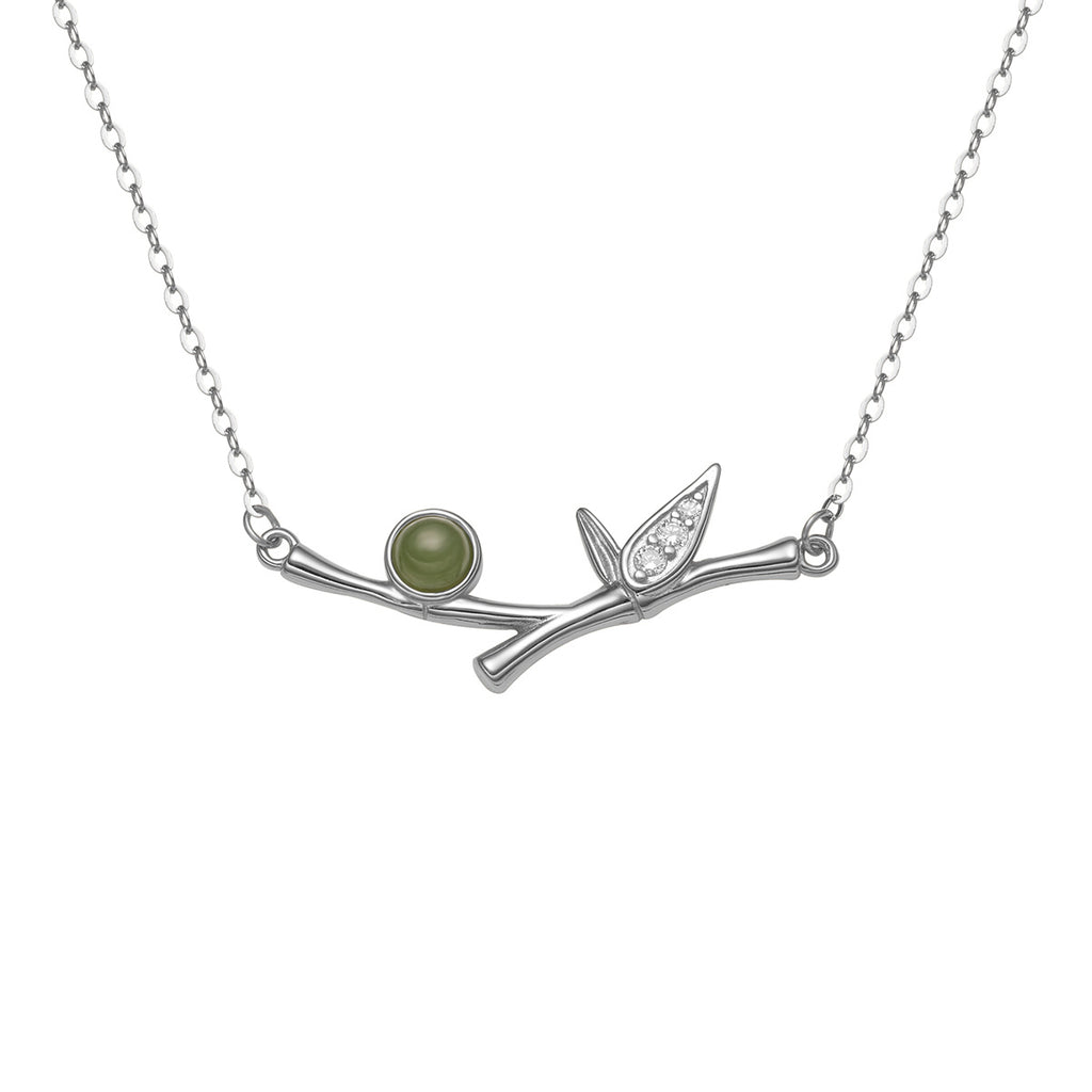 Damen Halskette mit detailliertem Zweigdesign und exquisiten Edelsteinen Shop Nory