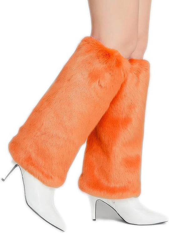 Damen lange Kunstfell‑Beinwärmer mit Shaggy‑Optik und elastischem Bund Shop Nory